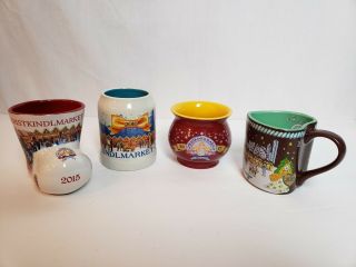 Christkindlmarket Chicago Annual Collectible Mugs 2015 2016 2017 2018 Set Of 4
