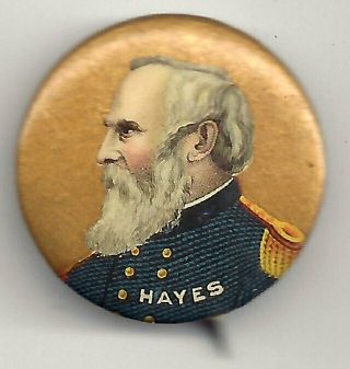 Vintage Pres.  Rutherford B.  Hayes As Civil War Maj.  General Pin