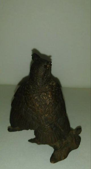 Vintage Perching Owl Figurine,  Solid Bronze and Very Detailed 2