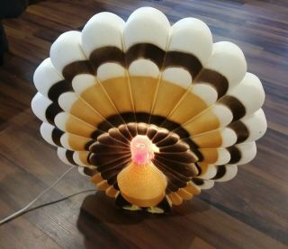 Vintage Plastic Don Featherstone Blow Mold Thanksgiving Lighted Turkey