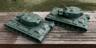 Vintage Army Playset Toy Tanks - 6.  5” - Mpc - Marx - Timmee ??