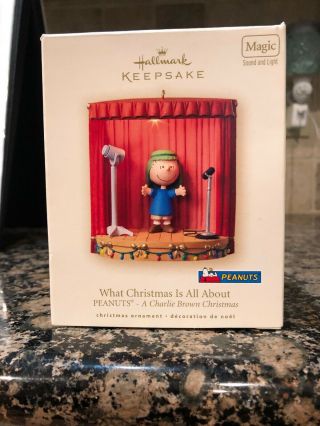 2007 Hallmark Qxi7639 " What Christmas Is All About " Peanuts Ornament