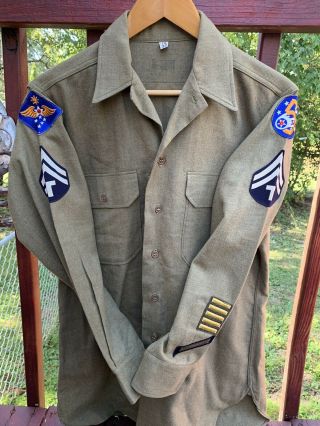 Wwii Ww2 Army Air Corps Uniform Ike Jacket Patches Machine Sewn 5th Af Far East