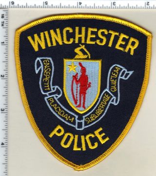 Winchester Police (massachusetts) Shoulder Patch From 1994