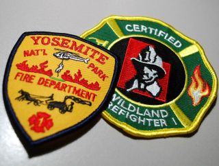 Fire Fighter Shoulder Insignia 2 - Patch: Yosemite Park Fire Dept,  Wild Land Fire