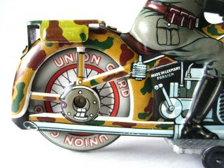 Arnold prewar tin clockwork military motorcycle Germany 1935 3
