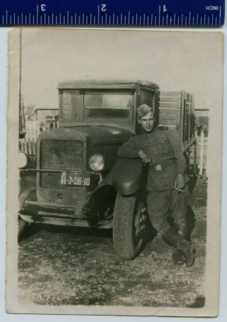 Wwii Truck Ussr Photo Military Red Army Rkka Car ЗИС - 5 Driver