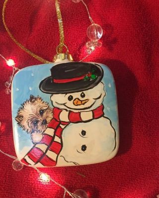 Cairn Terrier Hand Painted Ceramic Ornament