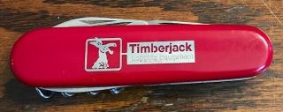 Vintage Folding Knife,  Timberjack Logging Equipment Red