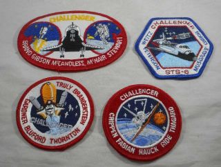 4 Vintage 1980s Nasa Space Shuttle Challenger Patches Sts 6 7 8 Sts 41 B Patch