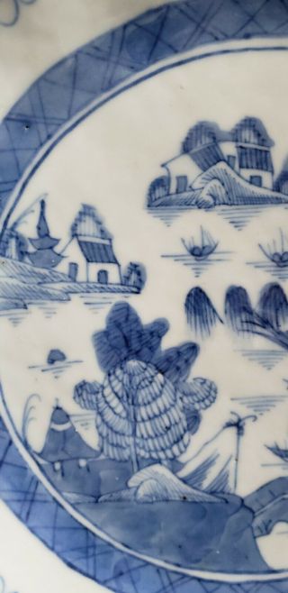 Antique Chinese Blue and White Porcelain Qianlong Late 18th Century Lotus Form 3