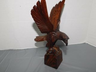 Bald Eagle Flying.  Hand Carved From (sono) Iron Wood With Details - 3