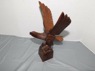 Bald Eagle Flying.  Hand Carved From (Sono) Iron Wood With Details - 3 2