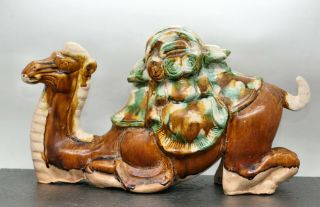 Stunning Antique Chinese Tang Sancai 唐三彩 Drip Glaze Ceramic Camel C1900s