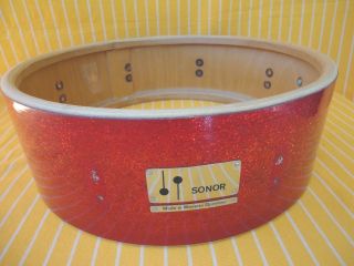 1960s Vintage Sonor Teardrop 14 " X 5 " Snare Drum Shell,  Badge Made In West Germany