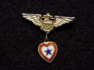 Wwii Us Navy Pilot Wings Son - In - Service Sterling Silver Pin