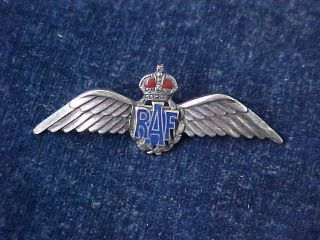 Orig Ww2 Raf Sweetheart Pilots Wing " Birks Sterling " Royal Air Force