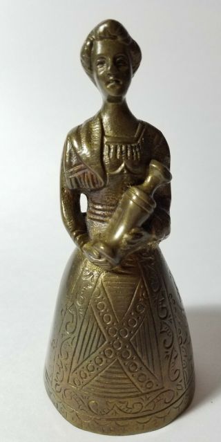 Brass Bronze Metal Figural Lady Bell (ar)