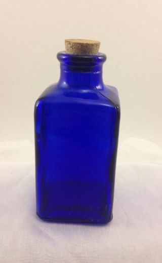 Vintage Cobalt Blue Bottle With Cork