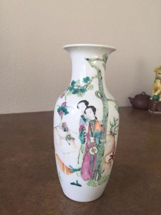19c Chinese Antique Famille Rose Porcelain Character Vase