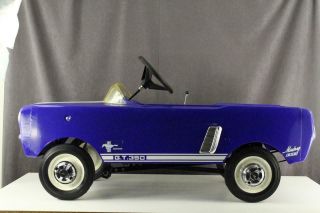 Vintage Pedal Car Dealer Display Model 1966 Amf Blue Ford Mustang 350 Gt 3046