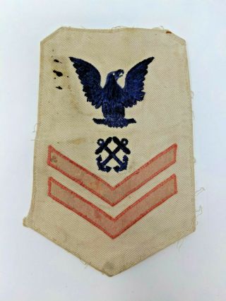 Vintage Tan Usn Us Navy Wwii Rate Patch Boatswains Mate 2nd Class