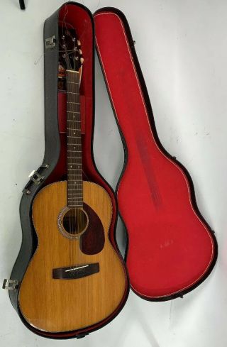 Vintage Yamaha Fg - 75 Acoustic Guitar W/ Case