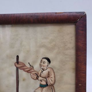 Chinese 19th Century Gouache Paintings on Pith Rice Paper Asian Artwork 3