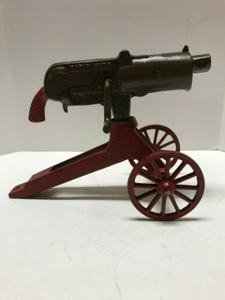 Vintage Cast Iron " Rapid Fire Machine Gun " By Grey Iron Casting Co.  Toy - 1930