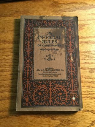Vintage 1926 The Official Rules Of Card Games Hoyle Up - To - Date 2nd.  Printing Vg