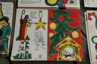 Vintage 1950 " S Sunshine Religious Christmas Card Set Of 20 Punchout Ornaments