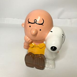 Charlie Brown Hugging Snoopy Cookie Jar