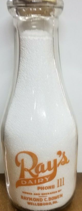 Round Orange Pyroglazed Quart Milk Bottle - Ray 