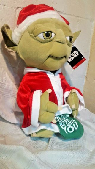 2015 Yoda Christmas Santa Greeter Star Wars Force By Gemmy Industries Disney Tag