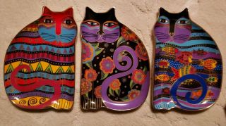 3 Laurel Burch Cats Collector Plates 1995 Fine Bone China Royal Doulton Numbered