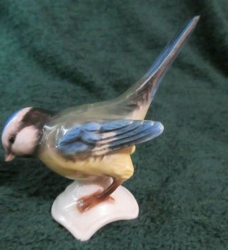 Vintage Goebel Porcelain Bird Figurine Titmouse Cv 34 W.  Germany