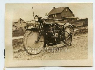 Vintage 1923 Photo Ace Motorcycle 4 Cylinder Later Bought By Indian