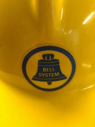 Vintage MSA Bell System Telephone HARD HAT Workman Lineman Safety Helmet YELLOW 2