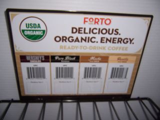 Forto Delicious Organic Energy Coffee Advertising Store Display Rack Stand 3