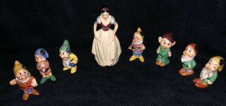 Vintage Goebel Disney Snow White And The Seven Dwarfs Set Tmk - 2 Seven Dwarves Ra