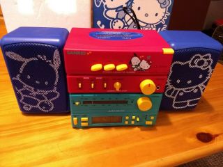 Sanrio 1995 Cassette Component Stereo System Hello Kitty Keroppi Mini 2
