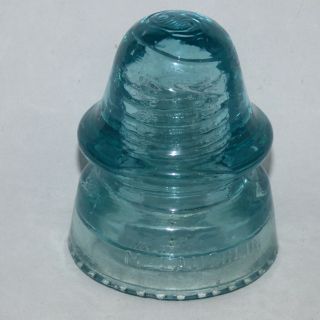 Vintage Glass Insulator - Mclaughlin No.  19 - Light Blue Glass