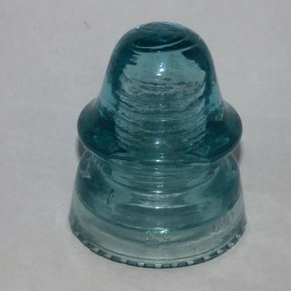 VINTAGE GLASS INSULATOR - McLAUGHLIN No.  19 - LIGHT BLUE GLASS 2