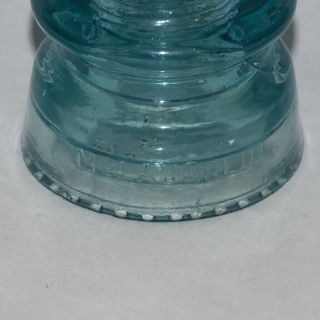 VINTAGE GLASS INSULATOR - McLAUGHLIN No.  19 - LIGHT BLUE GLASS 3
