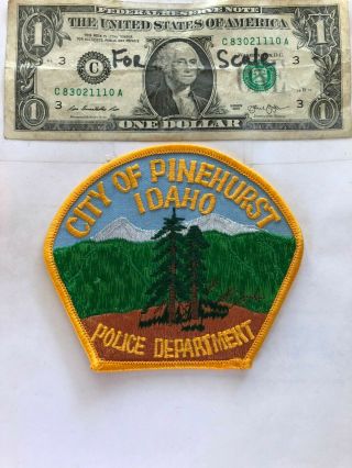 Pinehurst Idaho Police Patch Un - Sewn In Great Shape