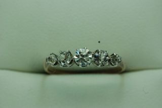 Early 20th Century 9ct Gold And Clear Stone Ring - Size L