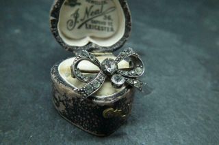 Lovely Antique Victorian Silver & Paste Bow Brooch/pin