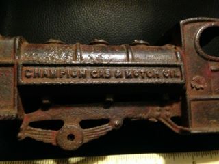 VERY EARLY CAST IRON CHAMPION GAS AND MOTOR OIL TOY TRUCK NOT SIGN 2