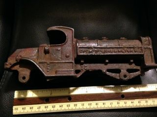 VERY EARLY CAST IRON CHAMPION GAS AND MOTOR OIL TOY TRUCK NOT SIGN 3
