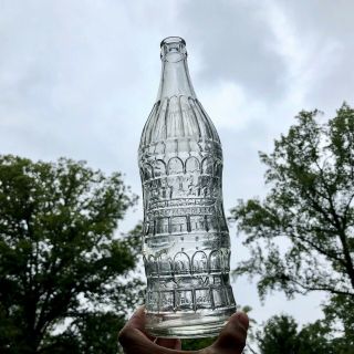 Large Art Deco Soda Bottle Try - Me Beverages Baltimore Md 24 Oz Clear 1920s